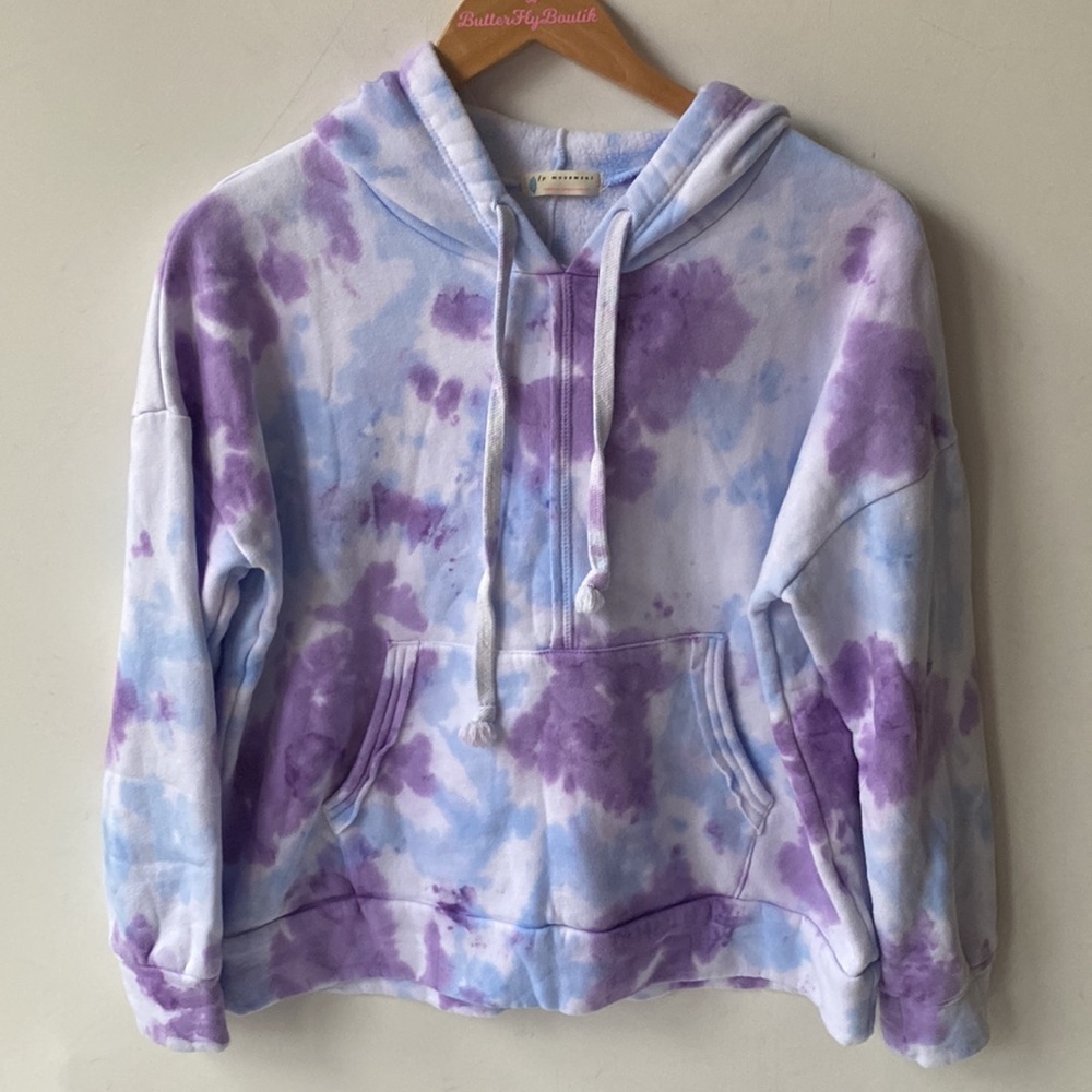 (A5) NEW Free People Movement Purple Tie Dye Work It Out Hoodie, Sz Small, NWOT - Picture 10 of 14